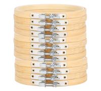 Jeanoko Cerchi a Punto Incrociato da 12 Pezzi Cerchi da Ricamo in bambù da 5, 1 Pollici Anelli circolari Regolabili per Cucito a Punto Incrociato