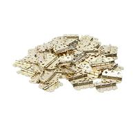 Jeanoko Cerniere per Scatole da 50 Pezzi Mini Hardware Decorativo retrò in Metallo per Progetti di Scatole di Legno, Resistenza Durevole Alla Corrosione del Ferro (Gialla)