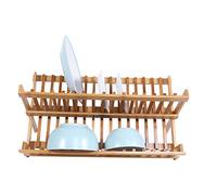 Jeanoko Doppio Ripiano in Legno Pieghevole Lavello Scolapiatti Piatto Posate Asciugatrice Scolapiatti Scolapiatti da Cucina Scolapiatti Pieghevole Scolapiatti Stendibiancheria