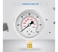 Jeanoko Kit per Test Tubi Idraulici con Manometro, Tubo Durevole Resistente Al Calore e Agli Agenti Chimici per Sistemi Idraulici, Lunghezza 1,56 M