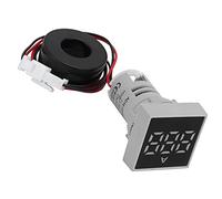 Jeanoko Mini Amperometro Affidabile per Misuratore di Corrente Digitale per Misurazioni di Corrente Accurate con Indicatore Luminoso a LED per Uso Esterno, CA 220 V AD16-22FSA (Bianco)