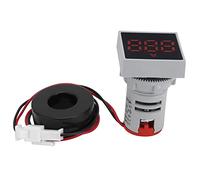 Jeanoko Mini Amperometro Affidabile per Misuratore di Corrente Digitale per Misurazioni di Corrente Accurate con Indicatore Luminoso a LED per Uso Esterno, CA 220 V AD16-22FSA (Rosso)