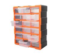 Jeanoko Organizzatore di Piccole Parti con 18 Cassetti Trasparenti, Armadio Organizzatore di Stoccaggio con Divisori Monte a Parete per Strumenti Hardware Artigianali