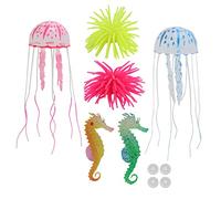 Jeanoko Ornamenti Luminosi per Acquari Decorazioni Vivaci per Acquari e Paesaggi Acquatici 6 Pezzi in Silicone Artificiale