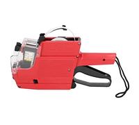 Jeanoko Pistola per Cartellini del Prezzo 10 Cifre 2 Linee Etichettatrice per Negozi, Pistola per Cartellini del Prezzo Efficiente per Impiegati, Materiale ABS (Rosso)