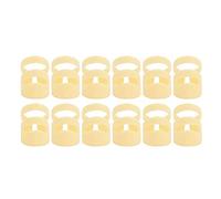 Jeanoko Plettri per Chitarra in ABS da 12 Pezzi per Strumenti a Corda, Comode Protezioni per le Dita per Principianti, Resistenti e Regolabili Beige (CHL+8M)