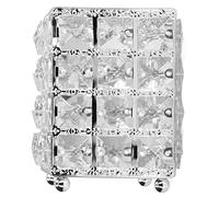 Jeanoko Porta Pennelli per Trucco Ad Alta stabilità, 11,7 Cm (Argento) | Materiale in acciaio inossidabile, aspetto elegante, riduce il disordine