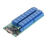 Jeanoko R223C16 Scheda relè a 16 canali Modulo relè DB9 Interfaccia femmina Porta seriale Modulo intelligente per elettronica industriale parallela