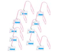 Jeanoko Set di Badge Impermeabili Trasparenti da 10 Pezzi con Cordino Morbido per Impiegati, Porta Biglietti da Visita in PVC Resistente, Lungo 18,1 Pollici (Rosa)