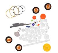 Jeanoko Set di Ingranaggi in Plastica da 78 Pezzi con Assi e Boccole per Progetti Fai da Te e Robotica, Accessori Durevoli di Alta qualità
