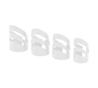 Jeanoko Set di Plettri per Chitarra, Protezioni Durevoli per le Punte delle Dita, Migliora la Riproduzione di Basso, Banjo, Ukulele, 4 Dimensioni in 4 Pezzi (Bianco)