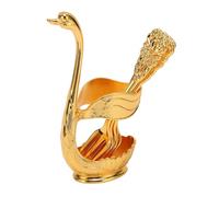 Jeanoko Set di Stoviglie con Base a Forma di Cigno, Design Elegante, con 6 Forchette per il tè Pomeridiano, in Metallo, 5,6x3,6x12,4 Cm