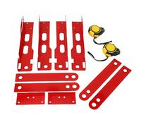 Jeanoko Strumento di Allineamento Punta Rossa per Autoveicoli con 2 Metri a Nastro per la Calibrazione della Punta delle Ruote, Compatibile con Auto, Camion e SUV, Robusta Struttura in Ferro per