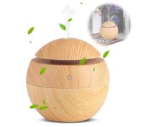 Jeanoko Umidificatore di Aromi Diffusore di Aromi USB Ad Ultrasuoni Diffusore di Olio Essenziale Elettrico a Luce LED a Grana di Legno(Cammello)