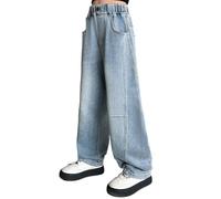 Jeans 4 Anni - I Casual da per Tutti I Giorni Comodi E dal Design Fisso Perfetti con I Top per età 4-15 Anni Lavabili in Lavatrice per Outfit Primaverili Ed Autunnali (Sky Blue 8-9 Years)