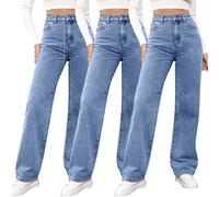 Jeans a gamba dritta da donna a vita alta, pantaloni in cotone per donne UK Push Up Butt Lifting Jegging Jeans elasticizzati in vita pantaloni in denim ad alta elasticità pantaloni slim fit leggings