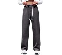 Jeans a gamba larga da donna con coulisse elastica in vita pull on jeans da donna UK tinta unita stretch dritto denim pantaloni casual per tutti i giorni larghi pantaloni in denim taglie forti