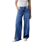 Jeans a gamba larga da donna taglie forti, jeans da donna a vita alta, comodi pantaloni a gamba dritta, pantaloni in denim leggeri alla moda oversize larghi casual fidanzati pantaloni alla caviglia