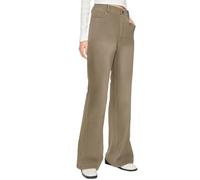 Jeans a gamba larga da donna UK a vita alta jeans svasati da donna tinta unita pantaloni da salotto con tasche elasticizzati pantaloni in denim a gamba dritta pantaloni larghi casual per tutti i