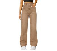 Jeans a gamba larga per le donne UK elasticizzati a vita alta svasati pantaloni in denim larghi elasticizzati a gamba dritta Jeans Loosefit Y2K Slim Fit Boyfriend Denim Pants Pull On Bootcut Jeggers