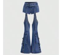 Jeans a micro-flare in denim sexy per donna L,M,S,XSColore unicoDenim