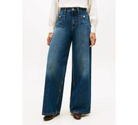 Jeans a vita alta a gamba larga Blu 44 (IT) - W30 (US) Tinta unita