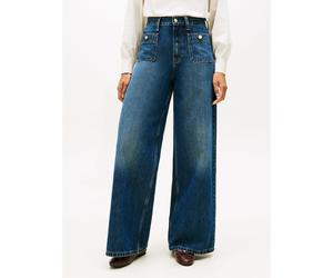Jeans a vita alta a gamba larga Blu 46 (IT) - W32 (US) Tinta unita