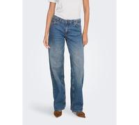 Jeans a vita alta a gamba larga Blu XL / L32 Tinta unita