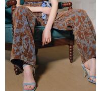 Jeans a vita alta e gamba dritta da donna, eleganti e moderni outfit da lavoro per l'estate, con un design jacquard di lusso, adatti per il pendolarismo, gli appuntamenti e le uscite quotidiane Tall X