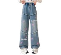 Jeans a vita alta, per bambini, a gamba larga, per il tempo libero, Y2k, per il fitness, moderni, per la spiaggia, comodi hip hop, casual, streetwear, a, 170