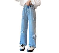 Jeans a vita alta, per bambini, a gamba larga, per il tempo libero, Y2k, per il fitness, moderni, per la spiaggia, comodi hip hop, casual, streetwear, l, 140