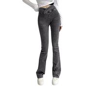Jeans a Zampa da Donna Vita Alta Aderente Hip Sexy Pantaloni Svasati vestibilità Slim Elasticizzata Denim alla Moda Jeans a Zampa Elefante, Bootcut, e Flare