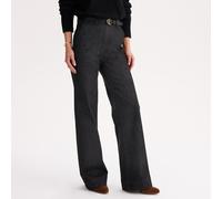 Jeans a zampa in cotone elasticizzato, con tasche italiane Nero 58 (IT) - 54 (FR) Tinta unita