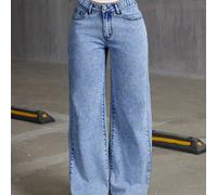 Jeans ampi e comodi a gamba dritta e vita larga, in colore unito, per ragazze pre-adolescenti 7Y,8Y,9Y,10Y,14Y,11Y,12Y,13Y,16Y,15YColore unicoDenim
