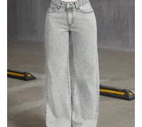 Jeans ampi e comodi a gamba dritta e vita larga per ragazze pre-adolescenti, in colore tinta unita 7Y,8Y,9Y,10Y,14Y,11Y,12Y,13Y,16Y,15YColore unicoDenim