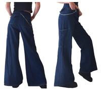 Jeans Baggy Da Donna A Campana A Gamba Larga Y2K Vintage Retro A Vita Alta