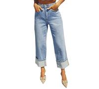 Jeans Baggy Donna, Jeans Elasticizzati Donna Taglie Forti Gamba Larga Jeans Gotico Baggy Denim Pantaloni a Vita Alta Punk Sciolti Diritti Streetwear Jeans Eleganti Donna Abbigliamento Sportivo