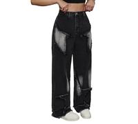 Jeans Baggy Ragazza - Pantaloni in Denim a Gamba Larga per Ragazze alla Moda con Design a Stella a Vita Alta Comodi Pantaloni Casual per Ragazze Adolescenti e Ragazzi Pantaloni alla Moda da Strada