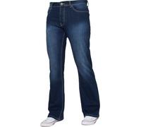 Jeans Bootcut Da Uomo Kruze In Denim Stretch A Gamba Larga Pantaloni Taglie UK