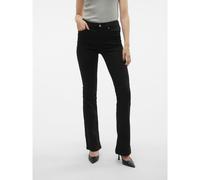 VERO MODA Female Rilasciato VMFLASH Mid Rise Jeans Rilasciato, Nero, XS x 34L