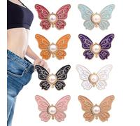 Jeans Button Pins, Butterfly Waist Buckle Extender, Reusable No-Sew Buttons Clips, Instant Adjustable Waist Fix, Stylish Metal Design, 8-Pack for Pants Coats Jackets Dresses
