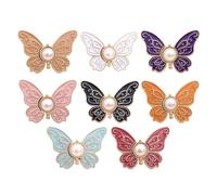 Jeans Button Pins, Butterfly Waist Buckle Extender, Reusable No-Sew Clips, Adjustable Instant Fit Solution, Stylish Metal Buttons, 8 Pack for Pants Coats Jackets Dresses