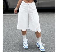 Jeans capri asimmetrici consumati da donna L,M,S,XLDenim