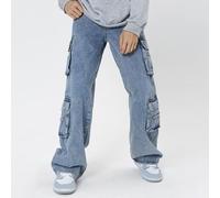 Jeans Cargo Multitasche Casual Essentials Uomo Vintage Lavaggio Collezione