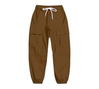 Jeans Cargo Tute Bambini,Jeans Elasticizzati Ragazzo Pantalone in Tinta Unita Gamba Dritta Pantaloni Leggeri con vestibilità Larga Baggy Y2k per Bambini 5-14 Anni