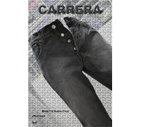 JEANS CARRERA NERO EFFETTO VINTAGE MOD. 710 BUTTON FRONT MIS. 48 e 54