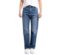 Jeans casual da donna a gamba dritta con tasche inclinate e lavaggio effetto used 33-26,33-28,31-26,33-27,33-32,33-31,33-30,31-27,31-28,33-29,31-29,35-27,35-32,35-30,35-31Denim