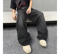 Jeans casual larghi e diritti con tasche, versatili, adatti per il tempo libero e lo sport, stile grunge, per uomo taglia oversize 2XL,3XL,4XL,5XL,6XLDenim