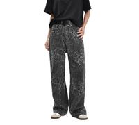 Jeans con Leopardo Marrone Chiaro da Donna e da Uomo Pantaloni da Donna Oversize a Gamba Larga Pantaloni da Strada Stile Hip Hop Vintage in Cotone Largo Casual Tan Leopard Jeans per Donna & Uomo