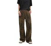 Jeans con Leopardo Marrone Chiaro da Donna e da Uomo Pantaloni da Donna Oversize a Gamba Larga Pantaloni da Strada Stile Hip Hop Vintage in Cotone Largo Casual Moda